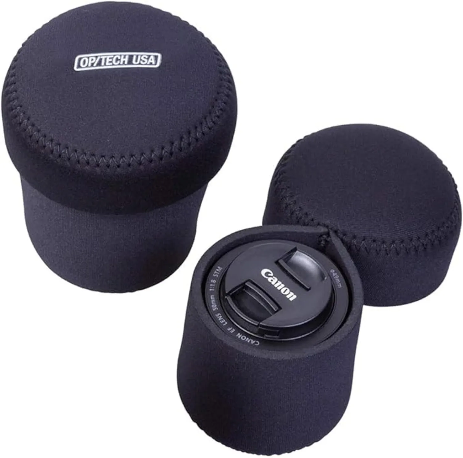 OP/TECH USA 7801052 Fold-Over Neoprene Lens Pouch – Durable Camera Lens Case with No-Lose Lid – 303 (Black)