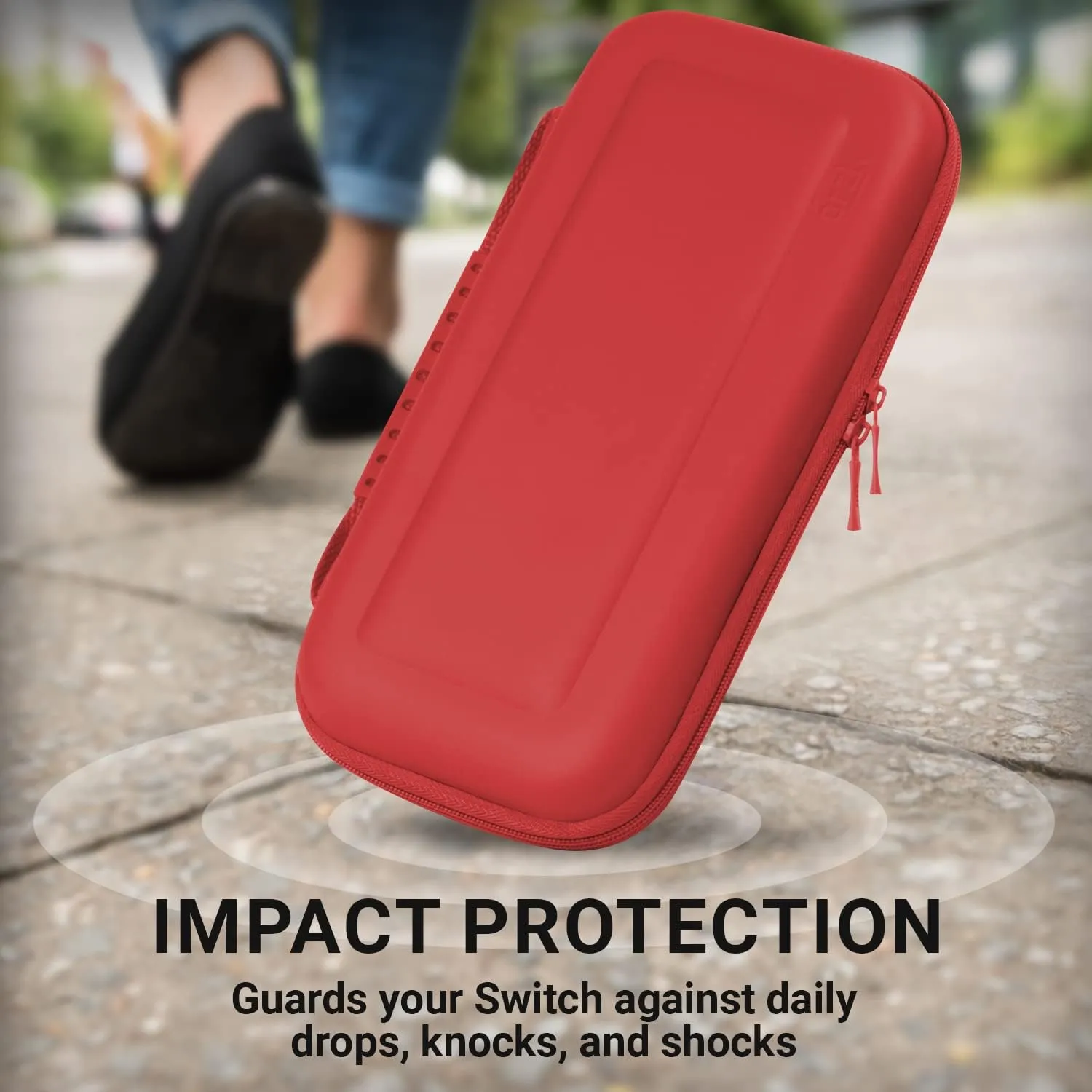 Orzly Carry Case Compatible with Nintendo Switch and New Switch OLED Console -Protective Hard Portable Travel Carry Case Shell Pouch with Pockets for Accessories and Games