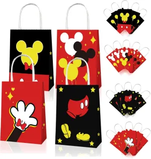OU RUI 12PCS Birthday Party Gift Bag For Mickey,Cartoon Mouse Birthday Party Goodie Bags,Candy Bag For Party Decoration Supplies