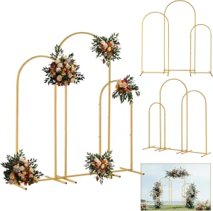 Outvita Wedding Arch Set of 3, Metal Backdrop Stand Wedding Ballon Arch Frame Decoration Support Stand for Ceremony Indoor Outdoor Party Event Baby Shower