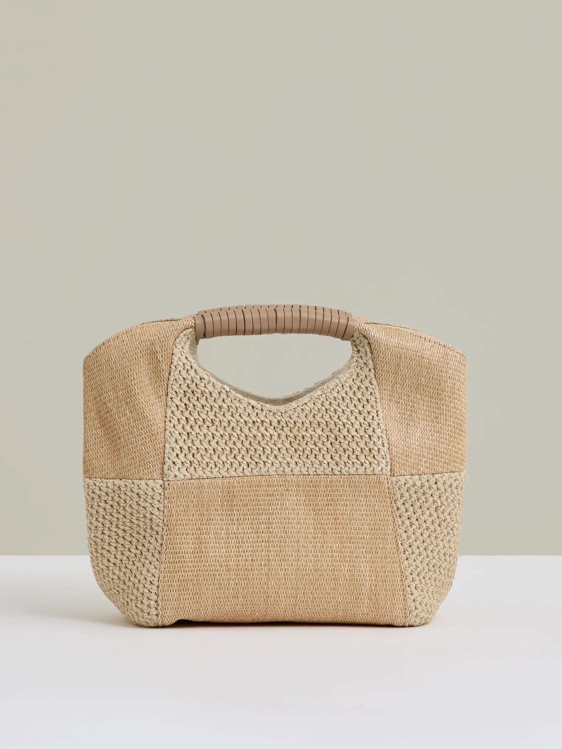 Patchwork Clutch Bag in Natural