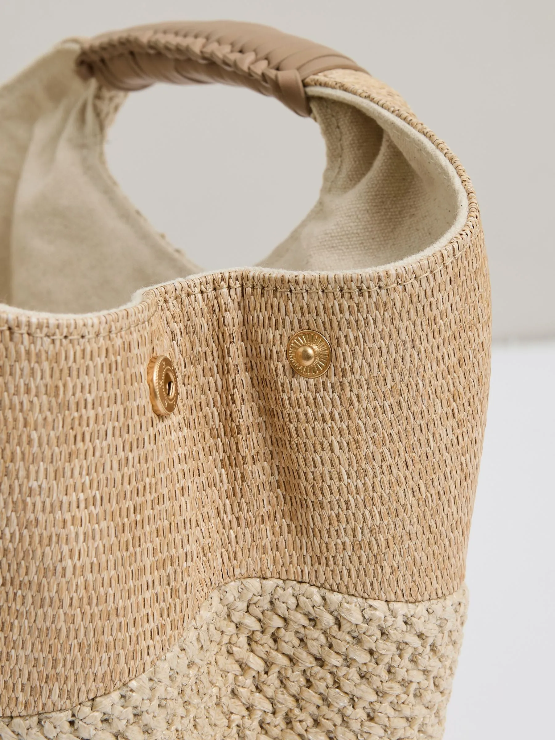 Patchwork Clutch Bag in Natural