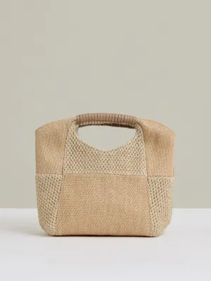 Patchwork Clutch Bag in Natural