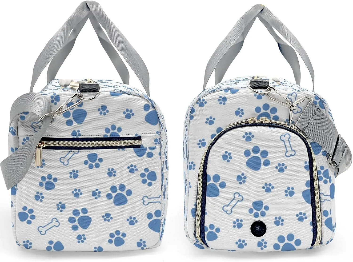 Paws Bones Stars Blue Personalized Duffel Bag with Name Custom Overnight Bag Multi-Function Travel Bag Sports Gym Bag for Travel Weekend Duffel Bag