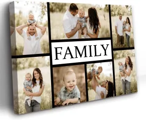 PBXBJY Collage Canvas Prints with Your Photos Personalized Collage Canvas Pictures Custom Canvas Wall Art Customized Multi Photo Home Decor Frame (8.00" x 12.00")