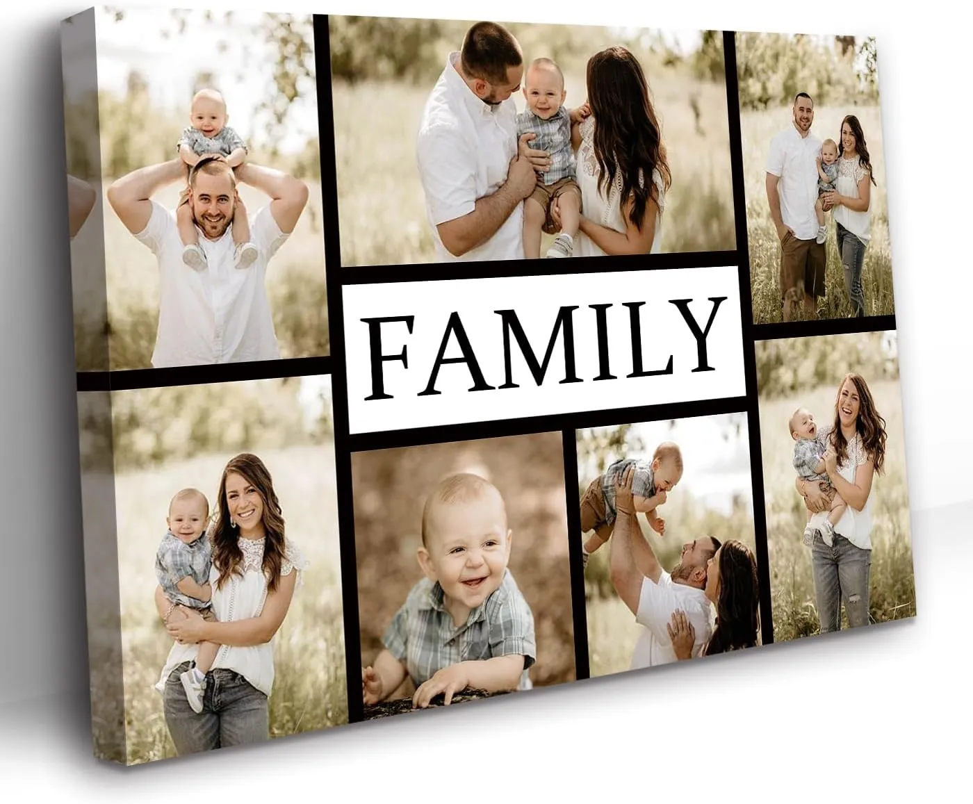 PBXBJY Collage Canvas Prints with Your Photos Personalized Collage Canvas Pictures Custom Canvas Wall Art Customized Multi Photo Home Decor Frame (8.00" x 12.00")