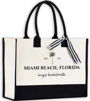 Personalized Bachelorette Party Bags | Custom Tote Bags for Bridesmaids | Canvas Tote Bag for Beach Bachelorette Party Favors | Bachelorette Gift Bag