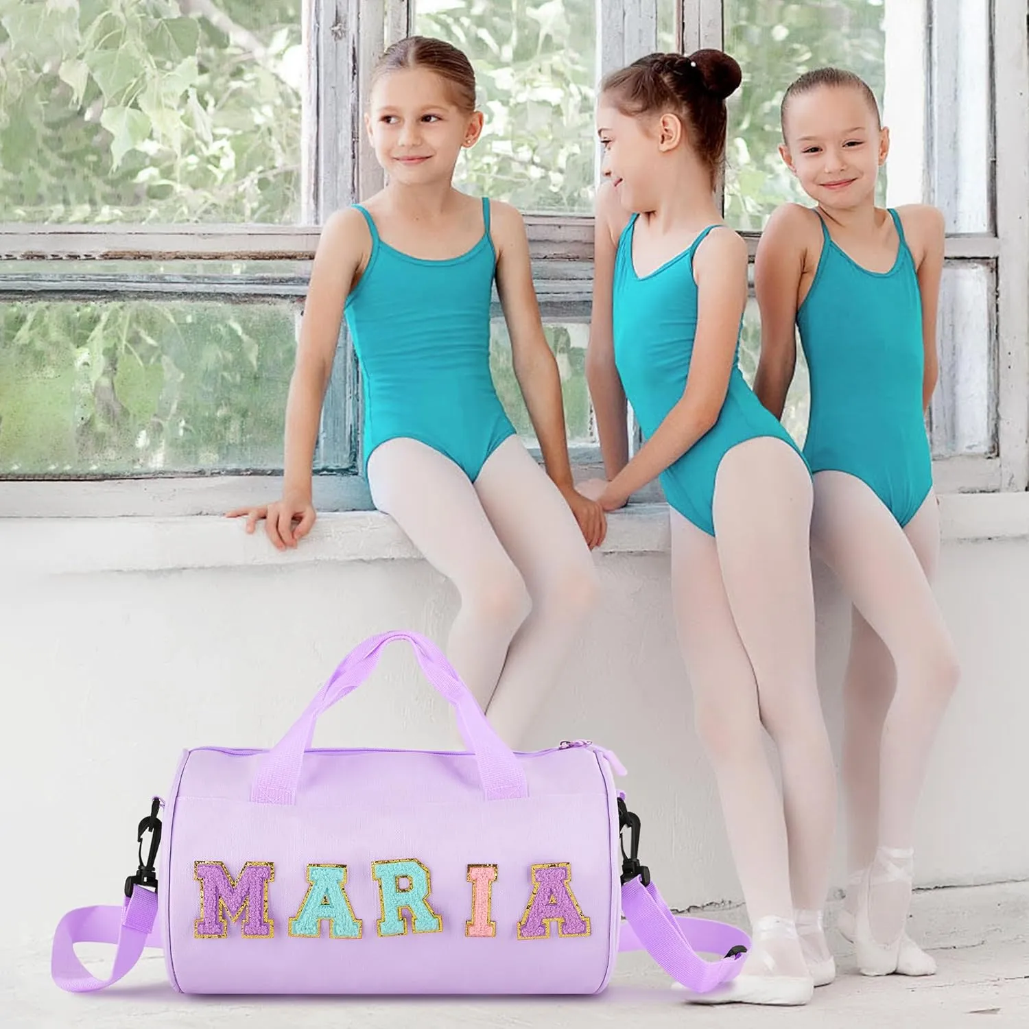 Personalized Ballet Dance Bag for Kids, Cute Duffle Bag for Girls, Adorable Toddler Bag for Travel Gift, Cheerleading Gym Bag, Custom Overnight Weekender Bag for Christmas,Stitch Name Duffle Bag