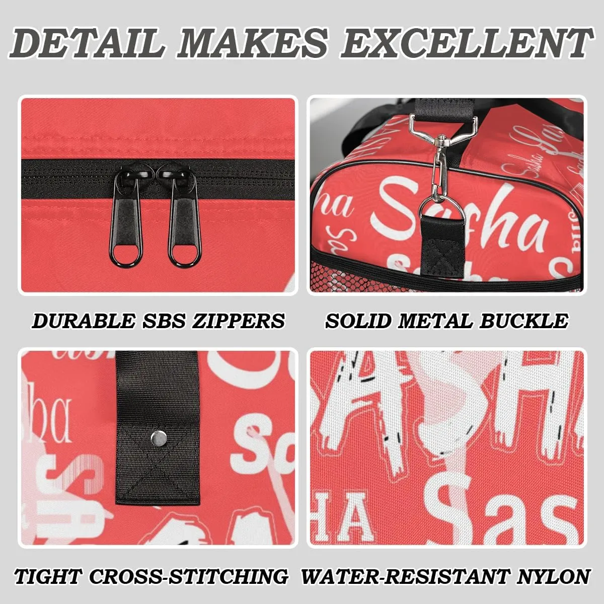 Personalized Ballet Dance Bags, Custom Travel Duffle Bag Custom Gym Bag Dancer Bag Customized Sport Bag with Name, Overnight Weekender Bags, Coral Red