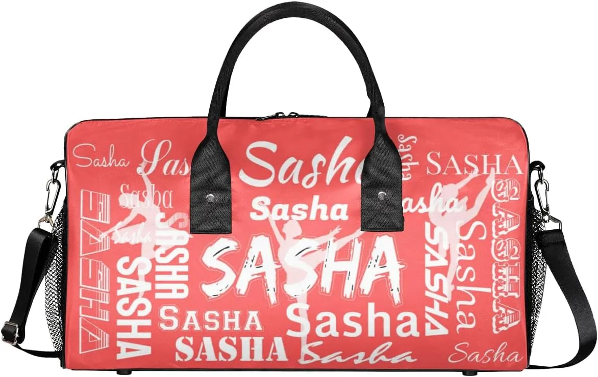 Personalized Ballet Dance Bags, Custom Travel Duffle Bag Custom Gym Bag Dancer Bag Customized Sport Bag with Name, Overnight Weekender Bags, Coral Red