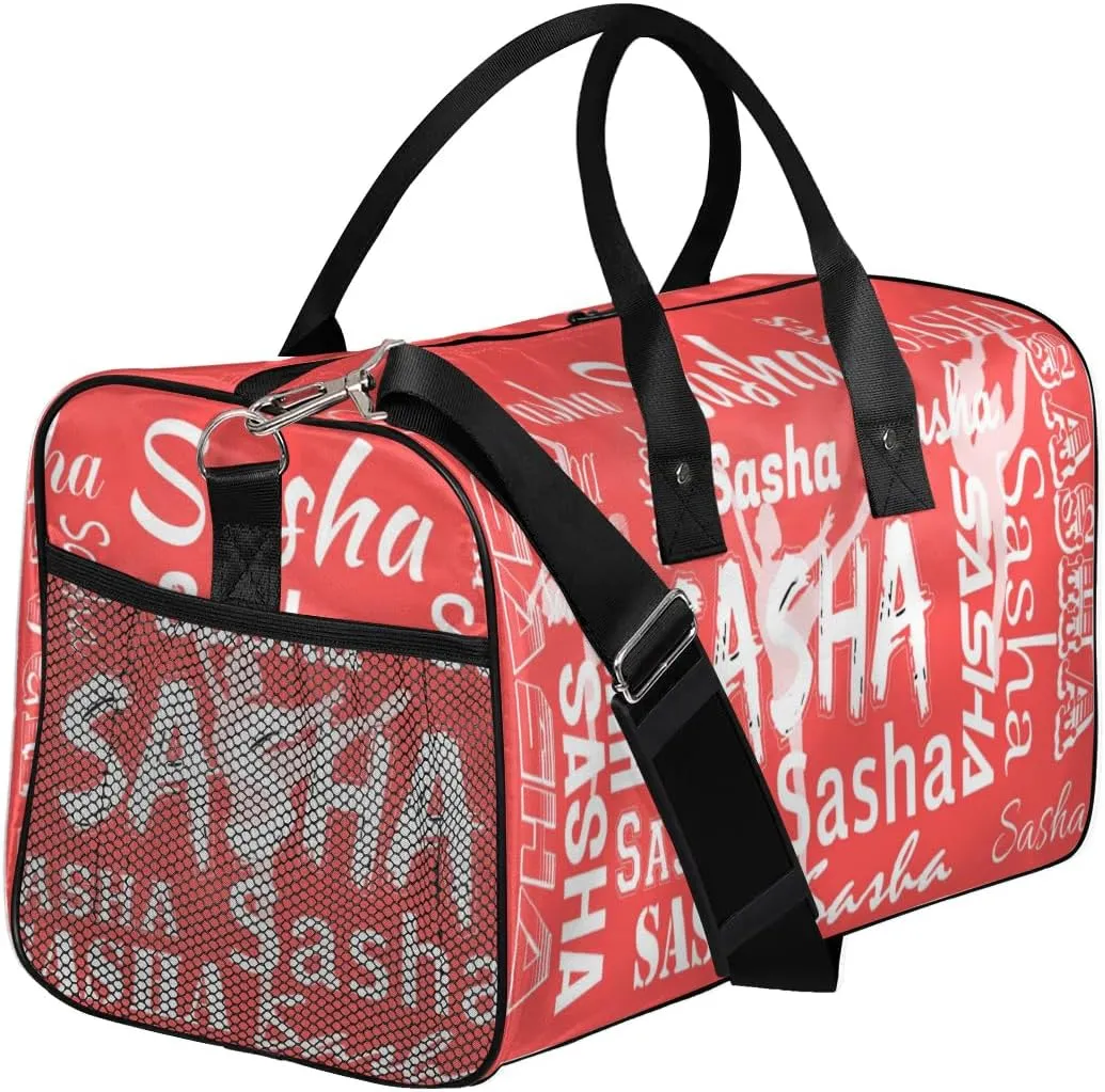 Personalized Ballet Dance Bags, Custom Travel Duffle Bag Custom Gym Bag Dancer Bag Customized Sport Bag with Name, Overnight Weekender Bags, Coral Red