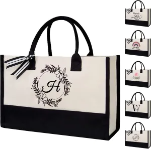 Personalized Canvas Beach Bag Custom Canvas Tote bag Customized Handles Bag Gift for Women Wedding Bridesmaid