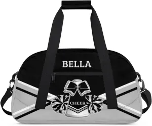 Personalized Cheer Bag Dance Bag for Girl, Custom Gym Bag Sport Duffel Bag, Weekender Bags Travel Duffel Bag Black Sliver Cheer
