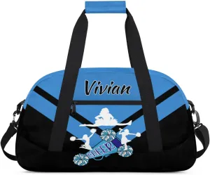 Personalized Cheer Duffel Bags Custom Name Sport Bag, Custom Cheerleader Gym Bag, Customize Travel Duffle Bag, Overnight Weekender Bags, Cheerleading Gifts, Blue