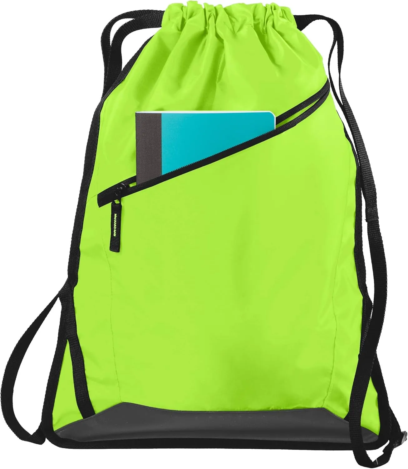 Personalized Cinch Bag with Zipper - True Royal/Black Custom Bag for Women | Small Gym Drawstring Bag | Promotional Items with Your Logo and Design