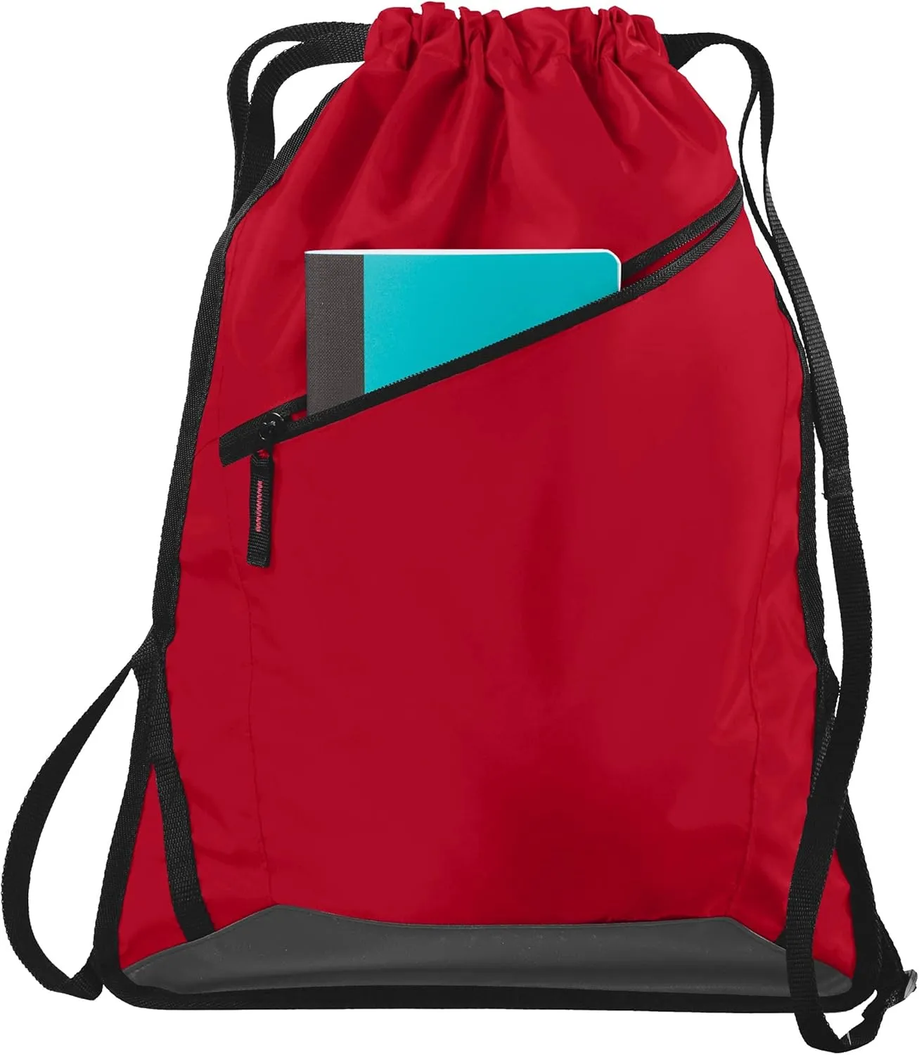 Personalized Cinch Bag with Zipper - True Royal/Black Custom Bag for Women | Small Gym Drawstring Bag | Promotional Items with Your Logo and Design