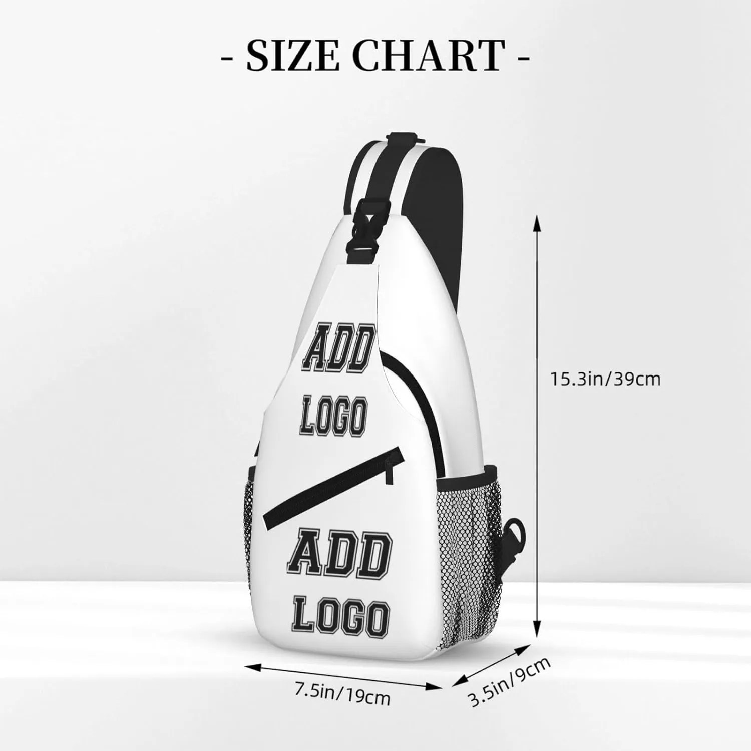 Personalized Custom Chest bags for Women and Men add your Picture Or Text design personalized leisure Sports Crossbody bag White