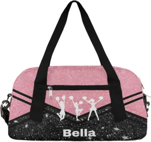 Personalized Dance Bag Cheer Bag for Girls, Personalized Custom Kids Duffle Bags, Customized Sports Gym Bag Weekender Overnight Bag Travel Duffel Bag for Kids, Cheer Dance Rose Golden Black Glitter