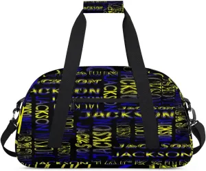 Personalized Dance Bag Duffel Bag for Girl, Custom Sport Gym Bag for Boy, Ballet Bag Weekender Bags Travel Duffel Bag Gift for Kids Gradation Blue Yellow Black