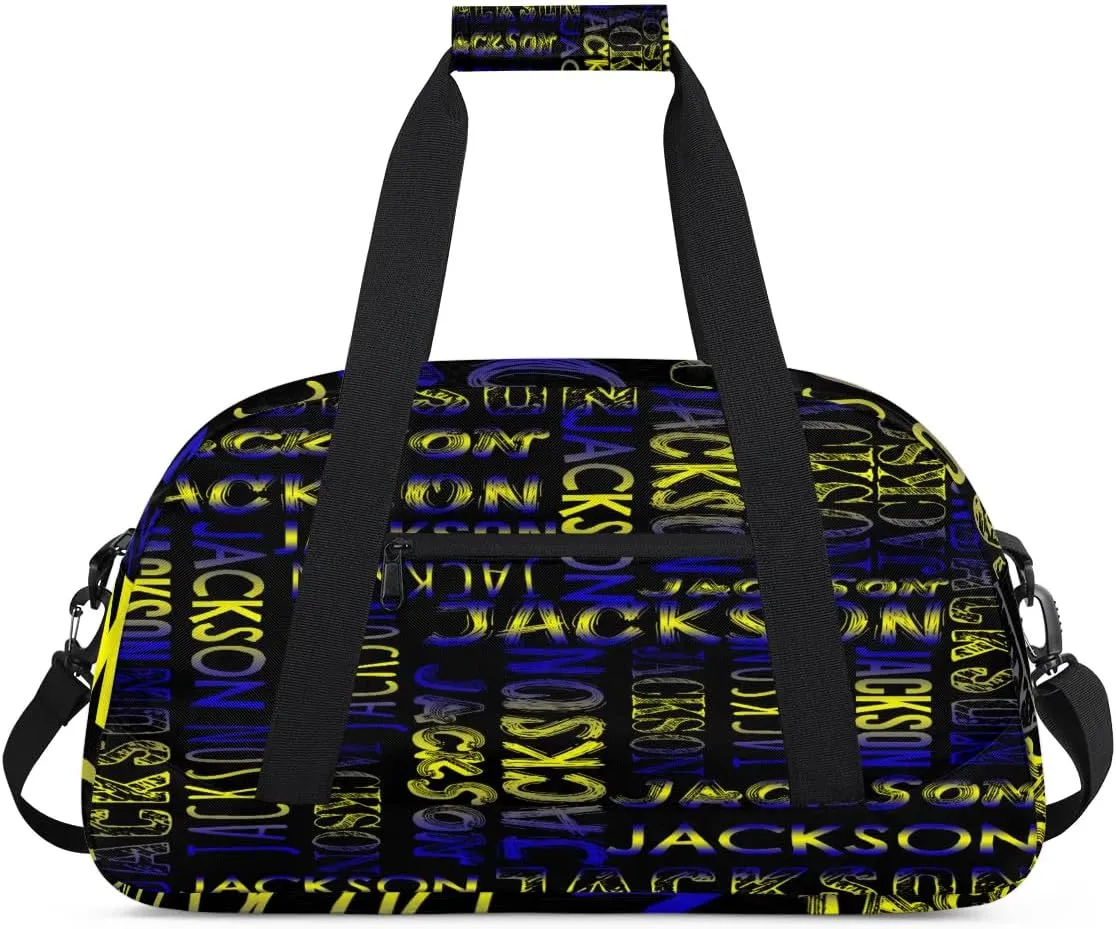 Personalized Dance Bag Duffel Bag for Girl, Custom Sport Gym Bag for Boy, Ballet Bag Weekender Bags Travel Duffel Bag Gift for Kids Gradation Blue Yellow Black