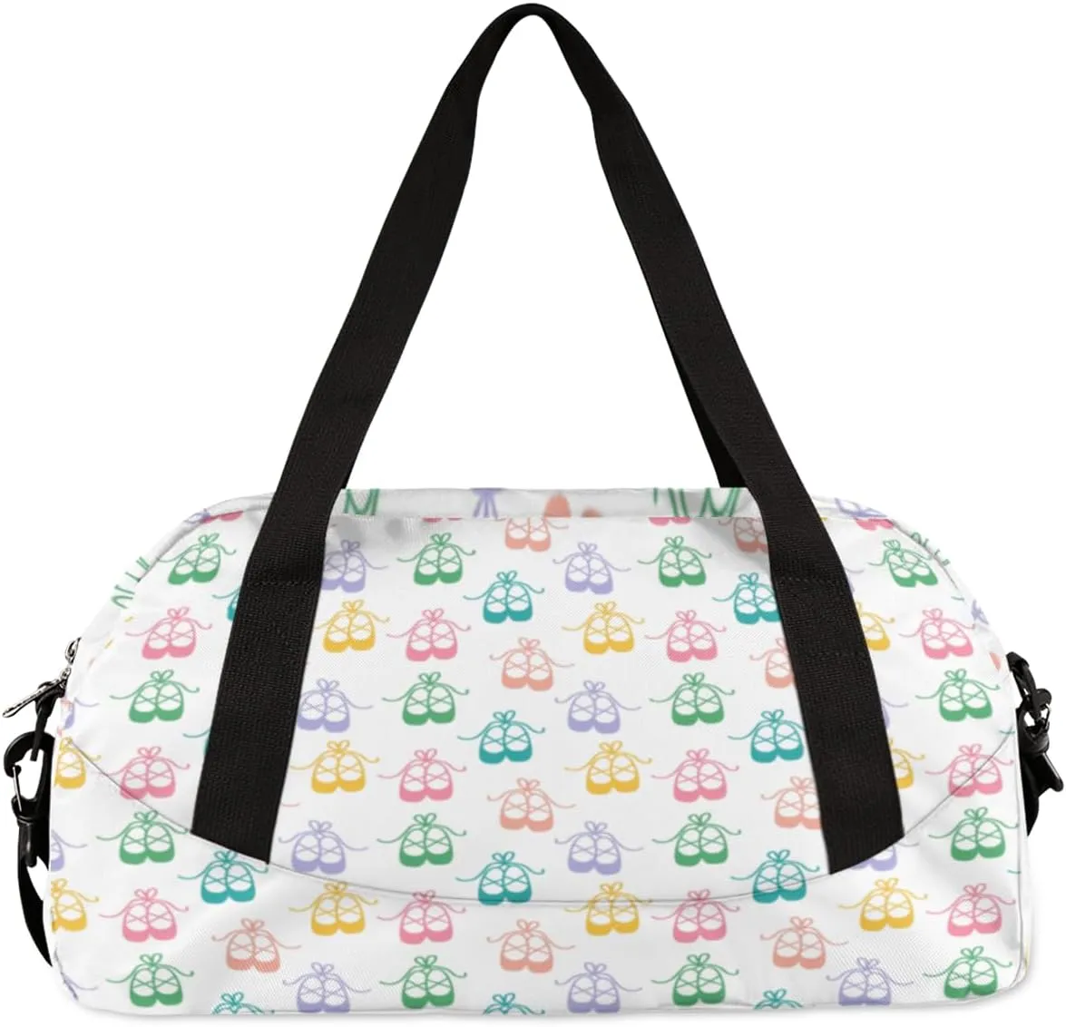 Personalized Dance Bag Gym Bag for Girl, Custom Sport Duffel Bag Weekender Bags Travel Duffel Bag Colorful Cute Ballet Shoes