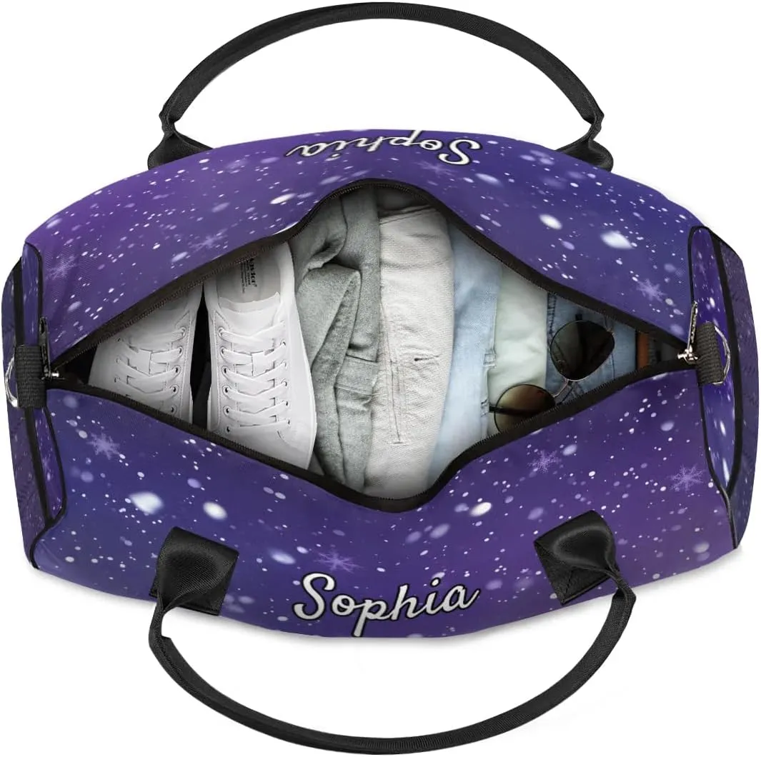 Personalized Dance Bag Gym Bags, Custom Neme Dance Ballet Sports Duffel Bags Weekender Bags Custom Travel Duffel Bag Bag Cosmos Space Glitter
