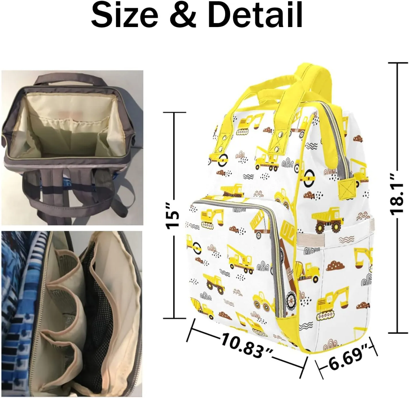 Personalized Diaper Bag Backpack Tote,Tropical Leaves,Custom Diaper Bags for Shower Gift