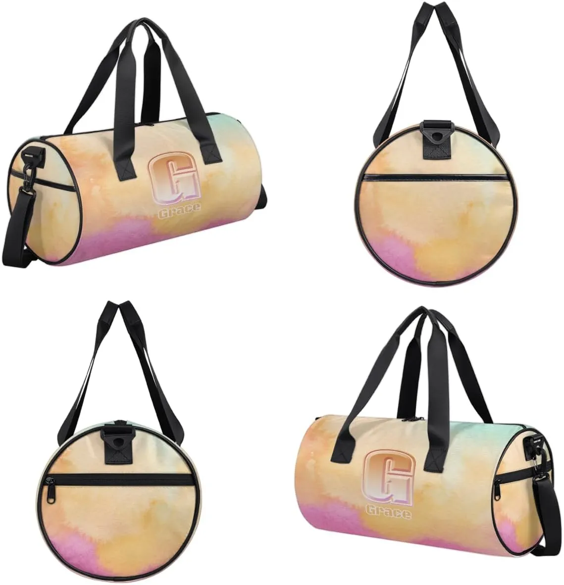 Personalized Duffel Bag for Dance Travel Gymnastics Sports, Dance Bag for Kids Boys Girls Men Women Gym Weekend Beach Sleepover Watercolor Wallpapers
