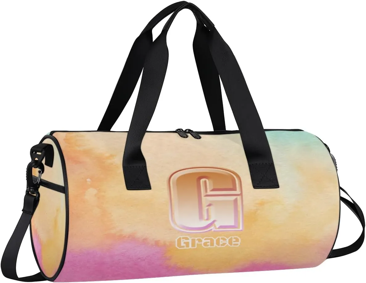 Personalized Duffel Bag for Dance Travel Gymnastics Sports, Dance Bag for Kids Boys Girls Men Women Gym Weekend Beach Sleepover Watercolor Wallpapers