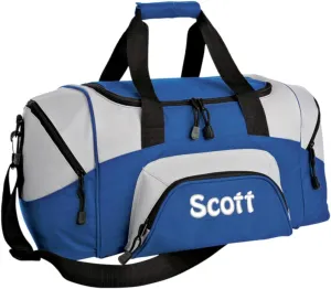 Personalized Duffel Bag, Men and Women, Custom Sport Bag with Monogrammed Name, Soccer, Basketball, Baseball, Football, True Royal/Grey