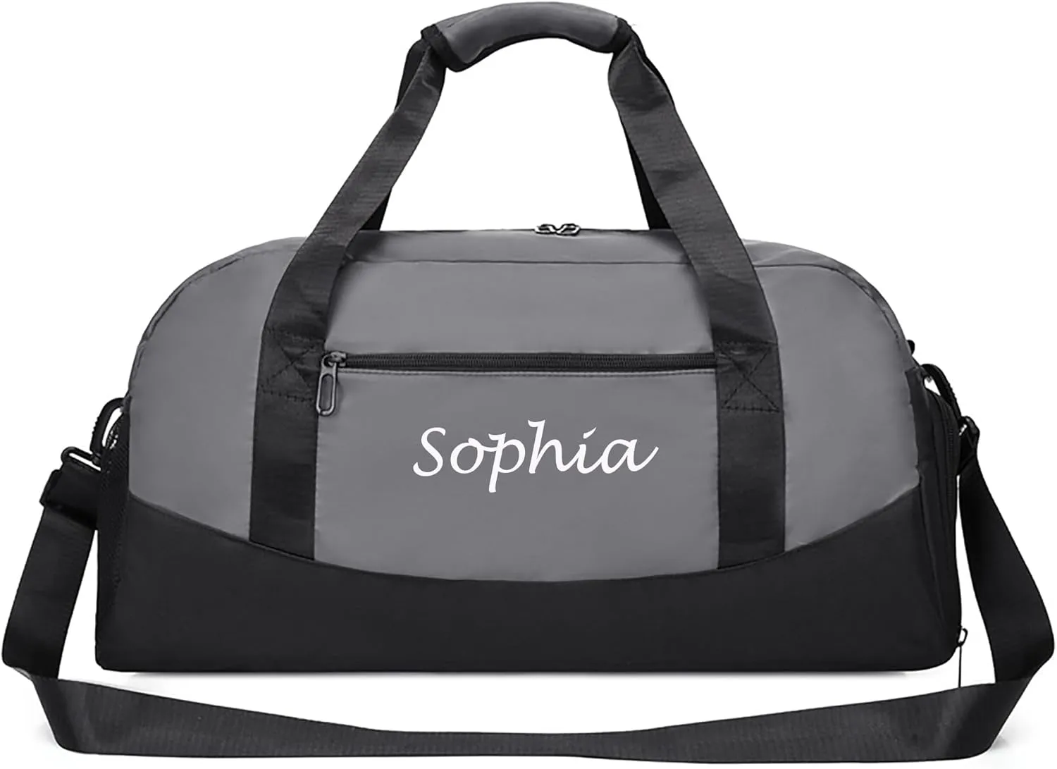 Personalized Duffel Bag Name Custom Sports Gym Bags Two Toned Travel Duffle Bag with Wet Dry Pockets & Shoe Weekend Overnight Bag for Women Men