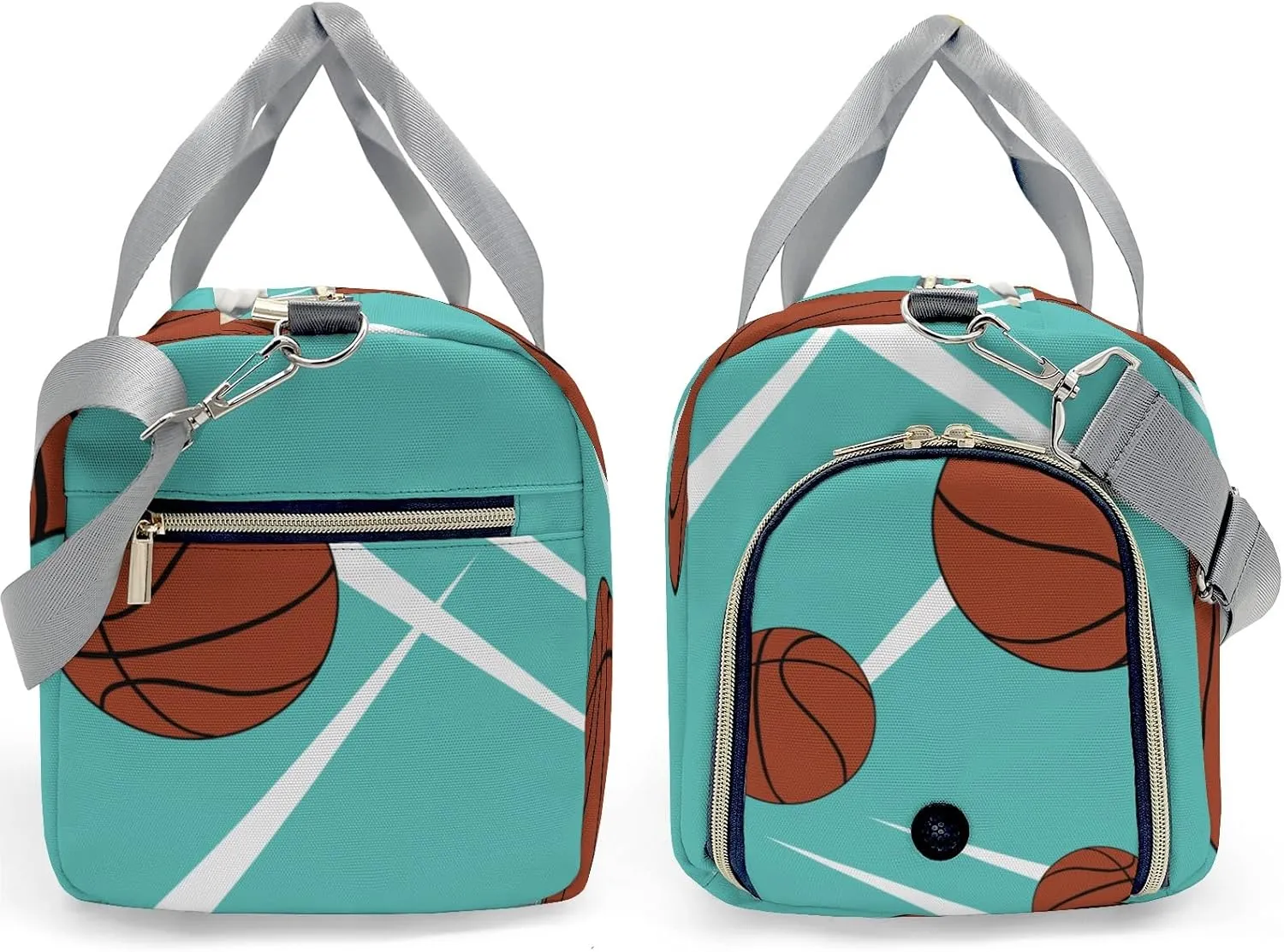 Personalized Duffle Bag with Name,Sport Basketball Player Team Aqua Custom Travel Bag Carry On Weekend Overnight Bag Gym Sports Bag Dance Bag