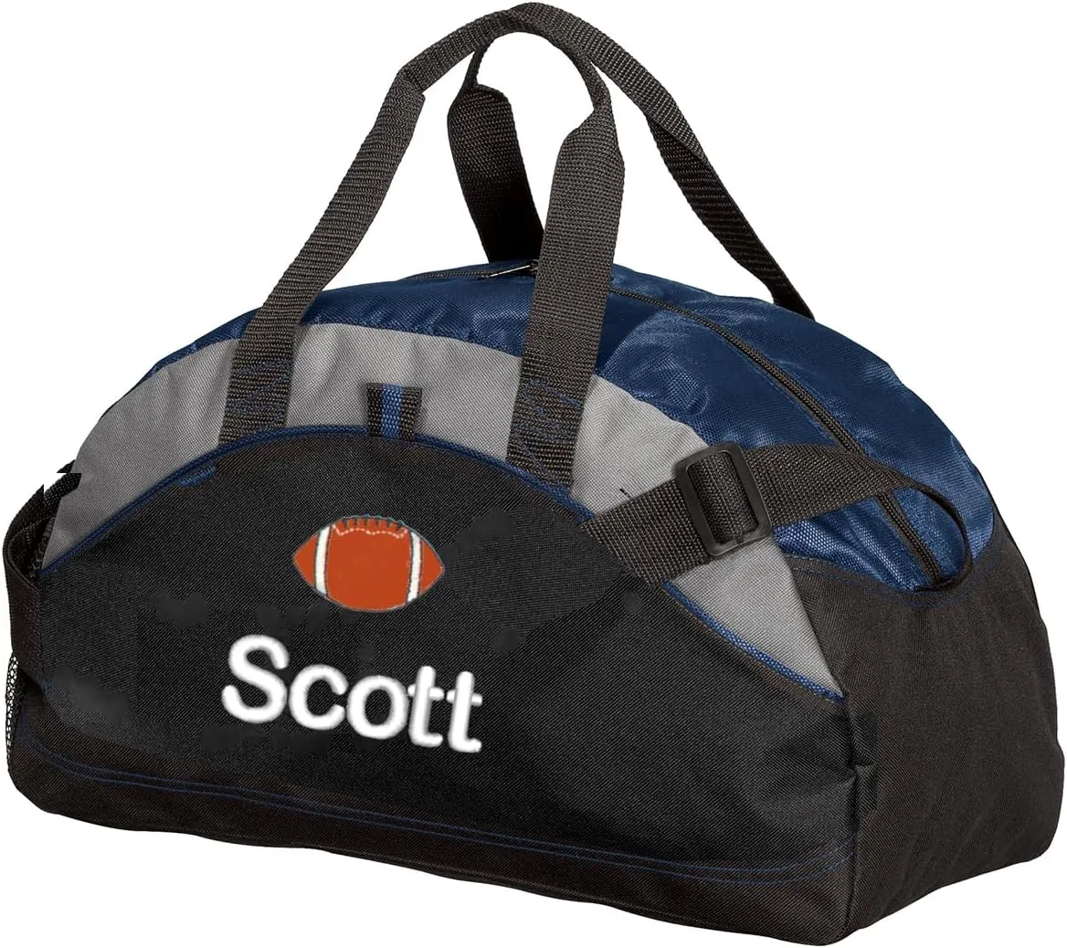 Personalized Football Duffel Bag, Men and Women, Custom Sport Bag with Monogrammed Name, Navy