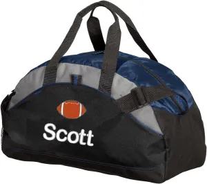 Personalized Football Duffel Bag, Men and Women, Custom Sport Bag with Monogrammed Name, Navy