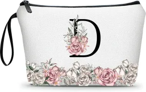 Personalized Gifts for Women,Small Make Up Bags for Purses,Valentines Day Gifts for Teen Girls,Initial Bags for Women,Monogrammed Makeup Bag,Mother's Day Gift(Letter D)