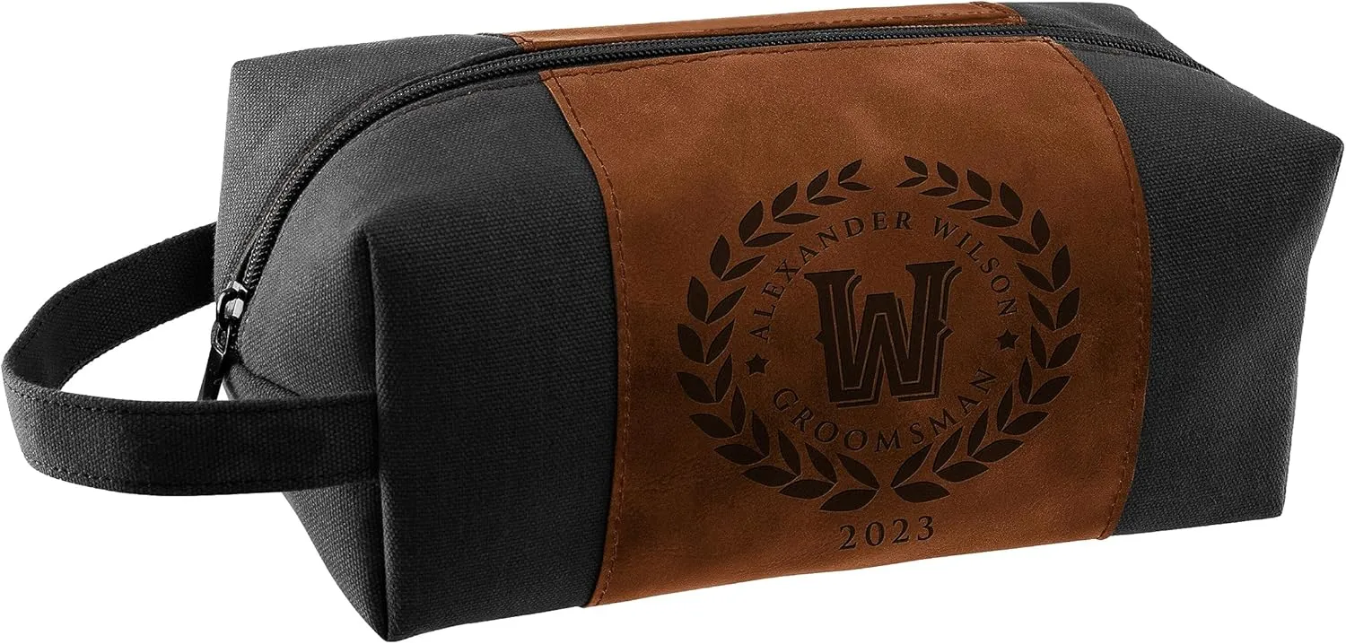Personalized Groomsmen Gifts, Custom Men Toiletry Bags - Groomsman Gifts for Wedding