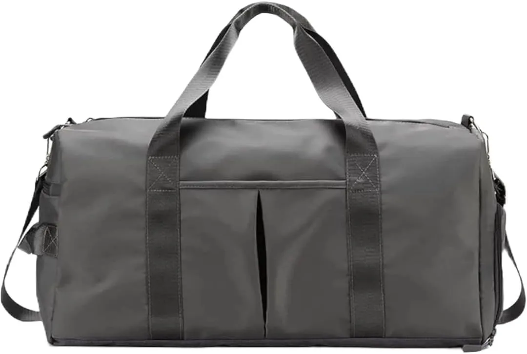 Personalized Gym Bag - Custom Duffle Bag for Men and Women (Grey with your logo)