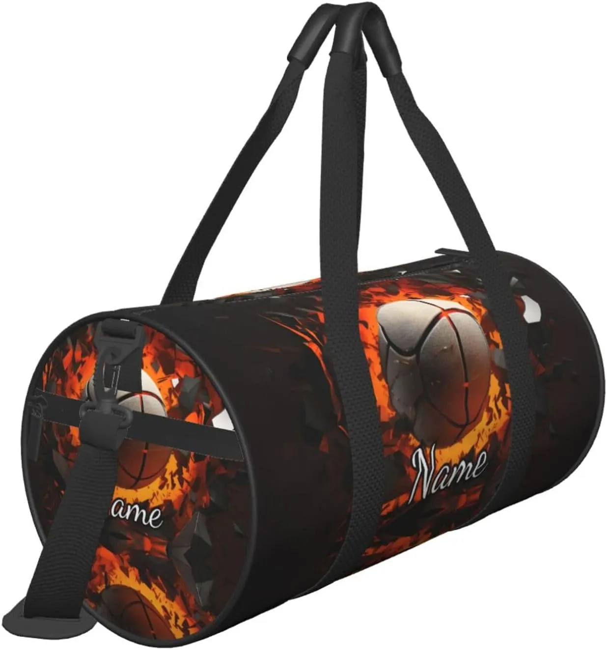 Personalized Gym Duffle Bag for Men,Custom Sports Tote Bag with Name for Women Weekender Carry On Personal Item,17in Basketball Balls Duffel Bag for Travel Overnight Fitness Dance