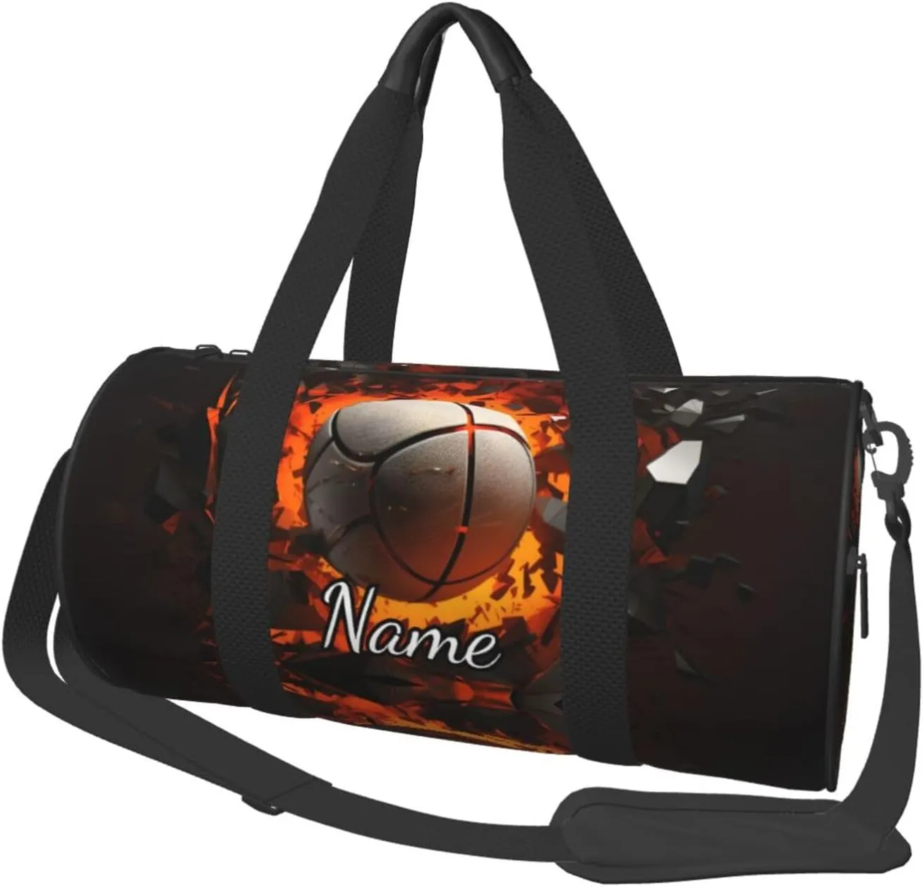 Personalized Gym Duffle Bag for Men,Custom Sports Tote Bag with Name for Women Weekender Carry On Personal Item,17in Basketball Balls Duffel Bag for Travel Overnight Fitness Dance