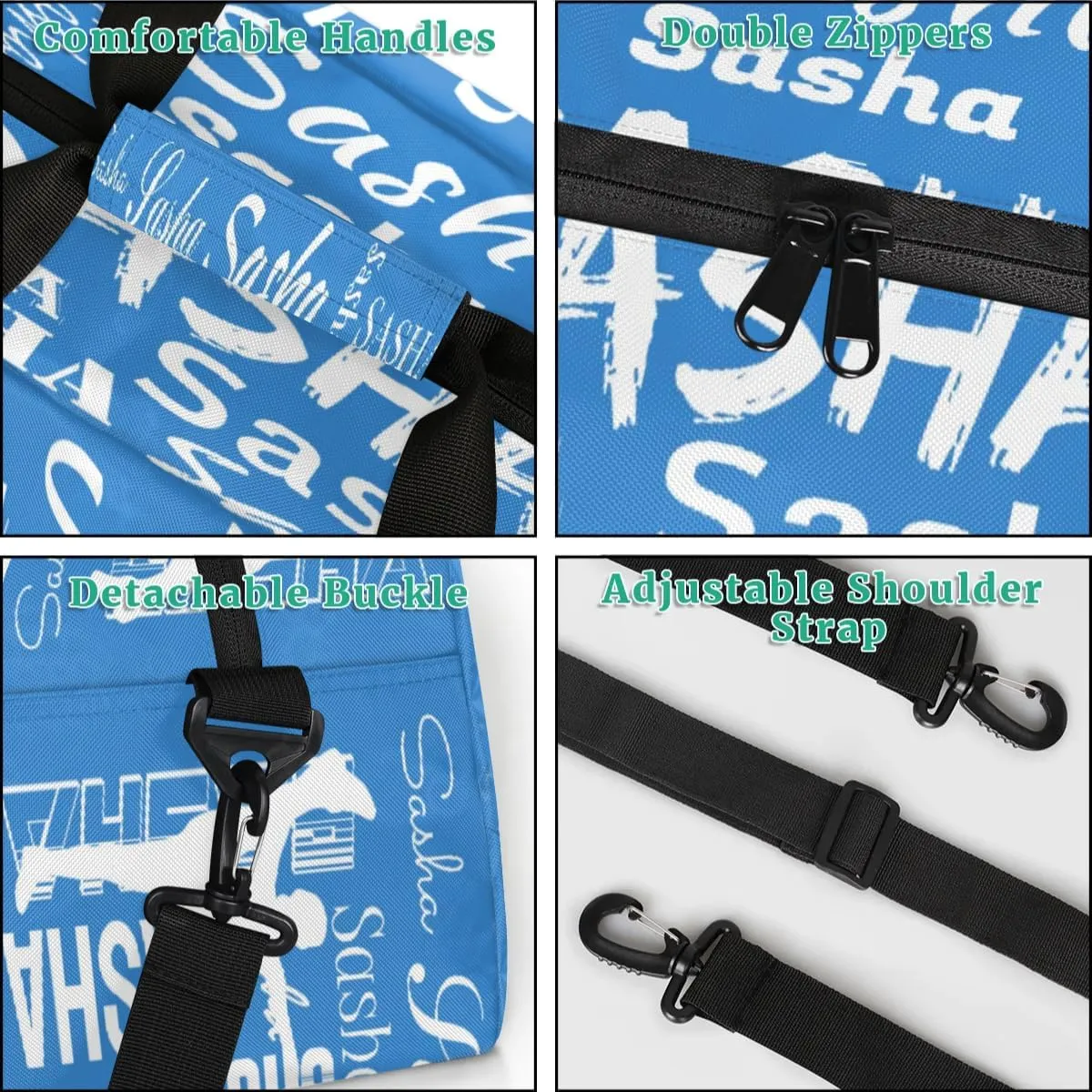 Personalized Gymnastics Bags, Custom Name Sport Duffel Bag Cheer Gymnastics Bags, Custom Gymnastics Silhouette Travel Overnight Weekender Bags, Blue Bag