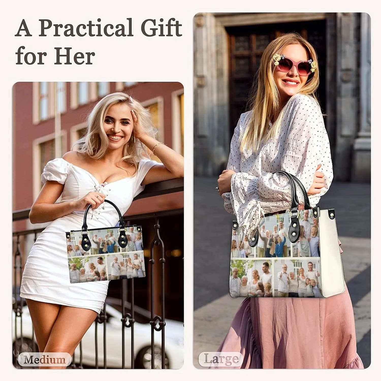 Personalized Handbag Gifts for Her - PU Leather Bags - Custom Women Tote Bag for Mother’s Day, Birthday, Wedding