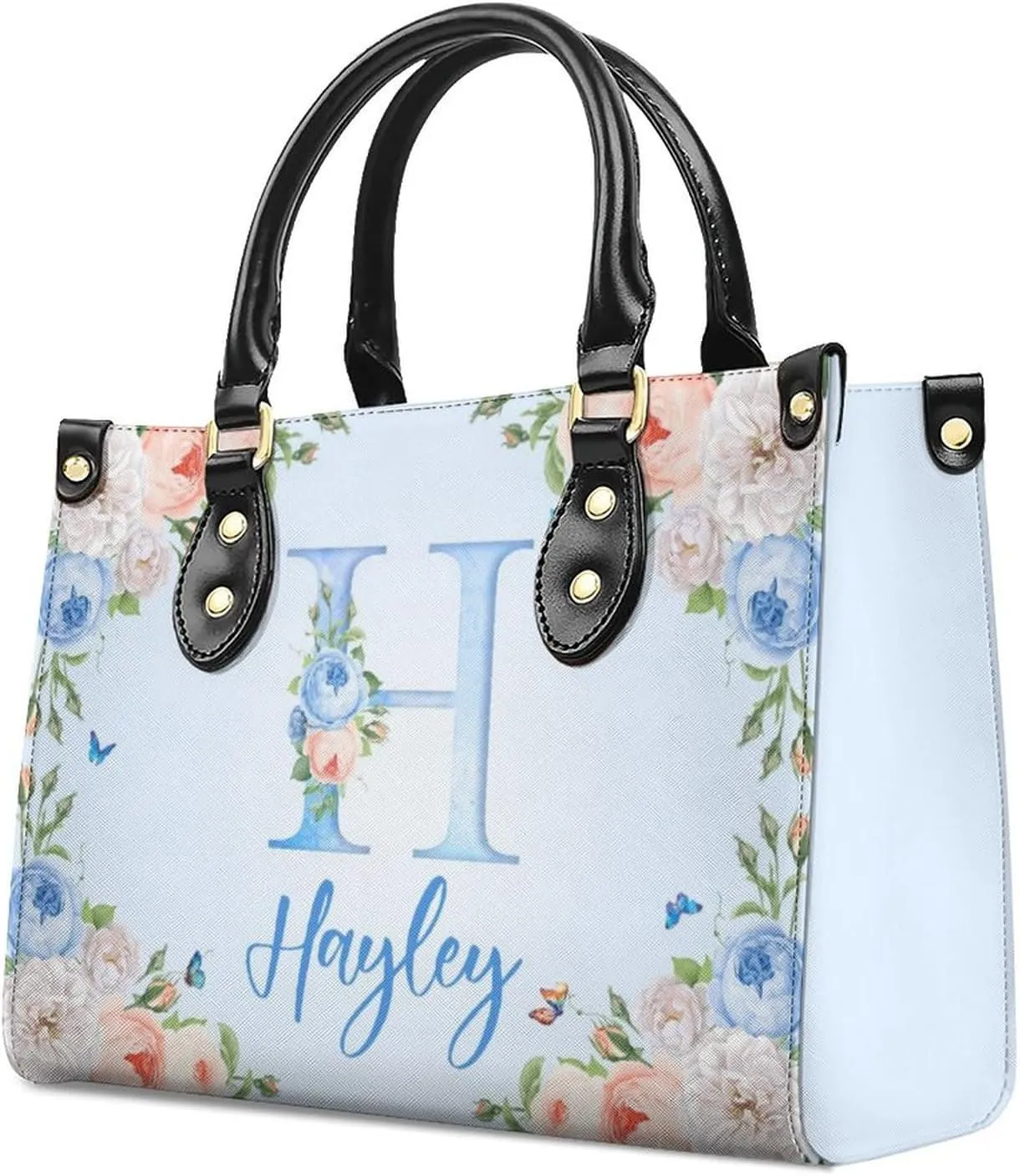 Personalized Handbags with Name for Women - Fashion Casual Initials Monogrammed Tote Bag for Mom Sister Teacher Bridesmaid