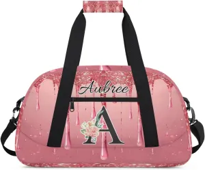 Personalized Initial Duffel Bags, Cusotm Sports Gym Bag Monogrammed Custom Travel Overnight Weekender Bag for Women Men with Name, Fluid Custom Gifts