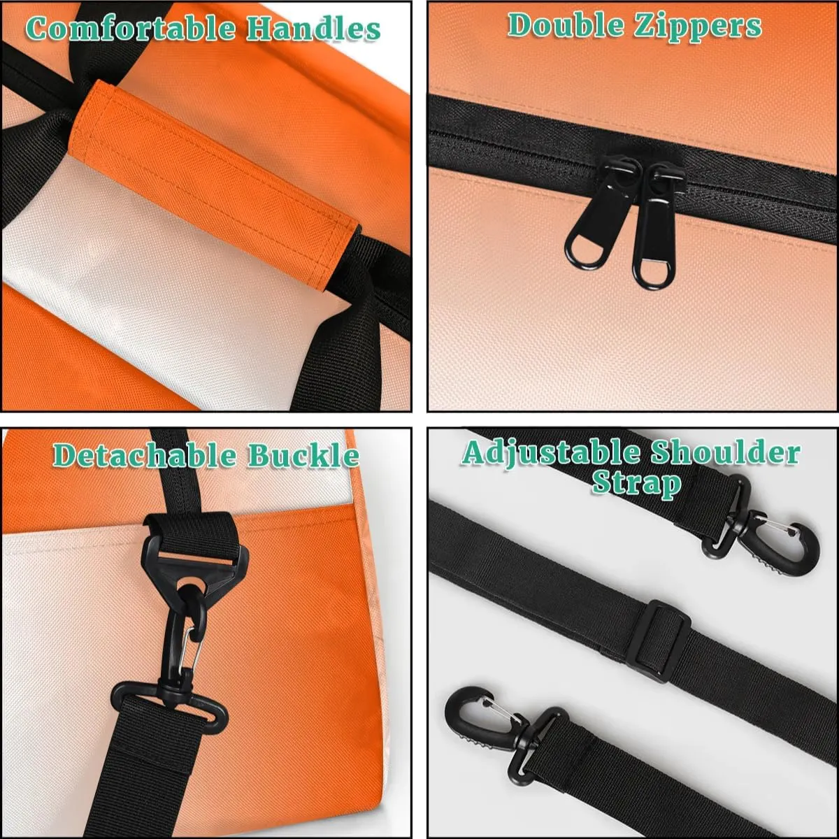 Personalized Initial Duffel Bags, Cusotm Sports Gym Bag Monogrammed Custom Travel Overnight Weekender Bag for Women Men with Name, Orange Gradient