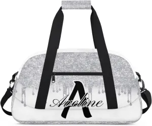 Personalized Initial Name Duffel Bags, Custom Travel Overnight Weekender Bag for Women Men with Name, Cusotmized Monogrammed Sports Gym Bag Custom Gifts, 流体亮片3