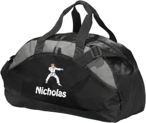Personalized Karate Duffel Bag, Men and Women, Custom Sport Bag with Monogrammed Name, Black