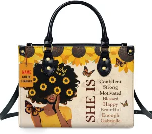 Personalized Leather Handbag For African American - Christmas Gifts For Women For Black Women
