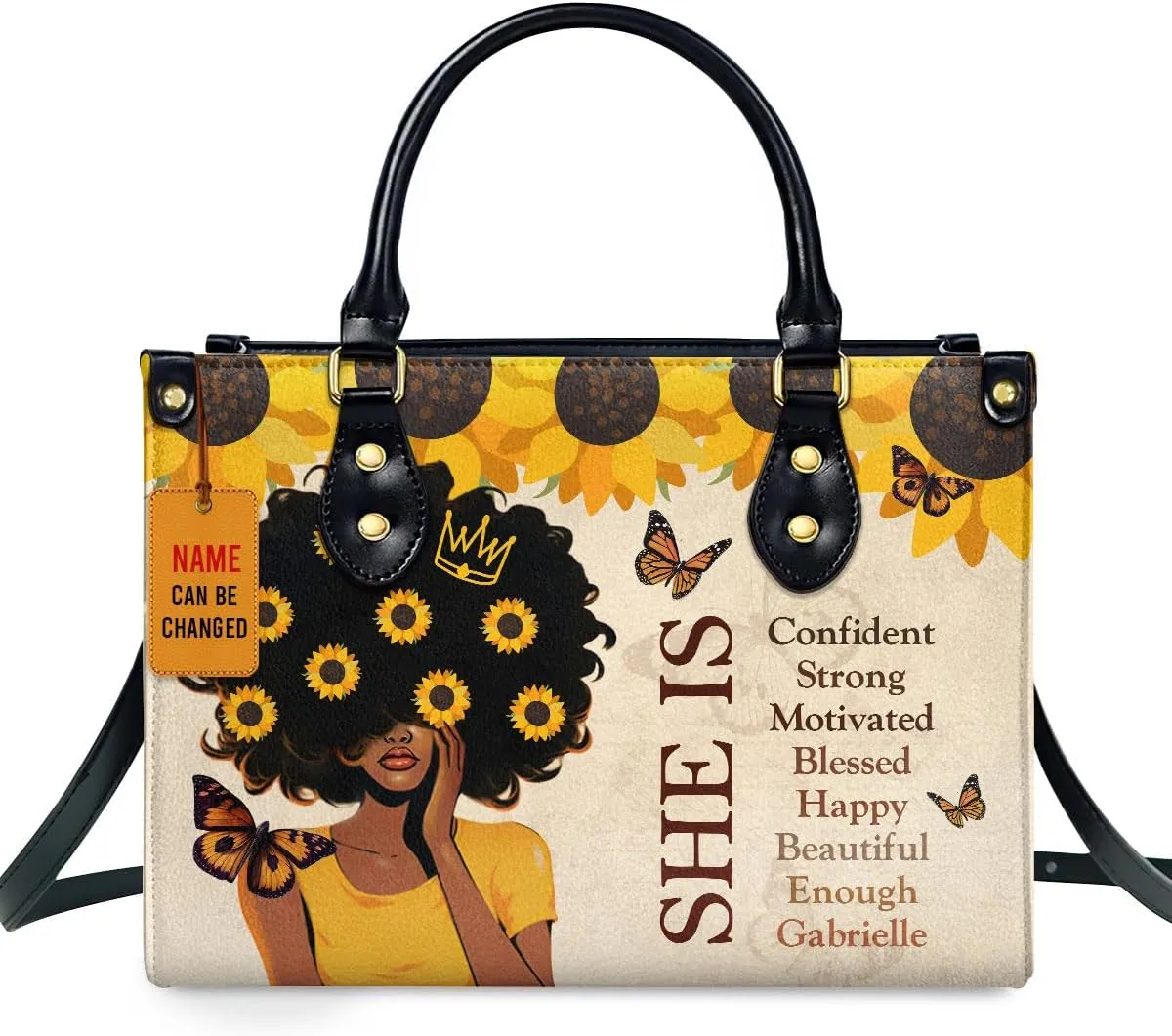 Personalized Leather Handbag For African American - Christmas Gifts For Women For Black Women