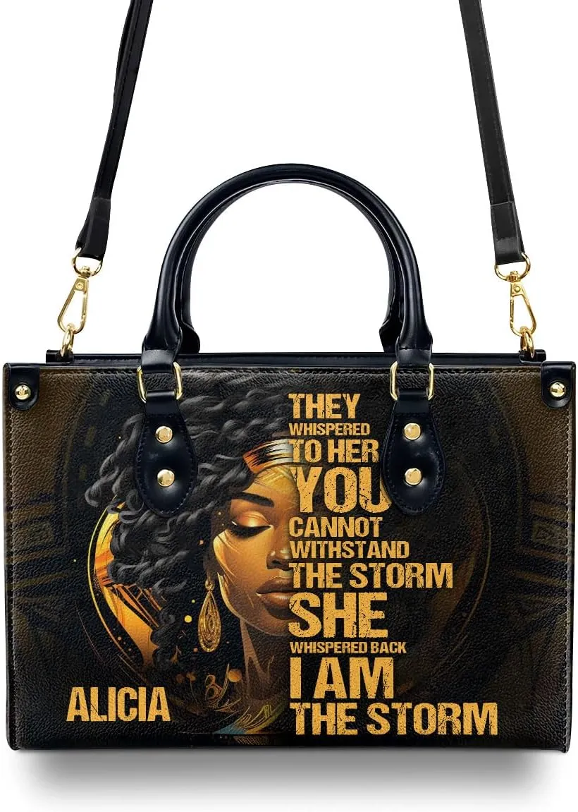 Personalized Leather Handbag For African American - Christmas Gifts For Women For Black Women