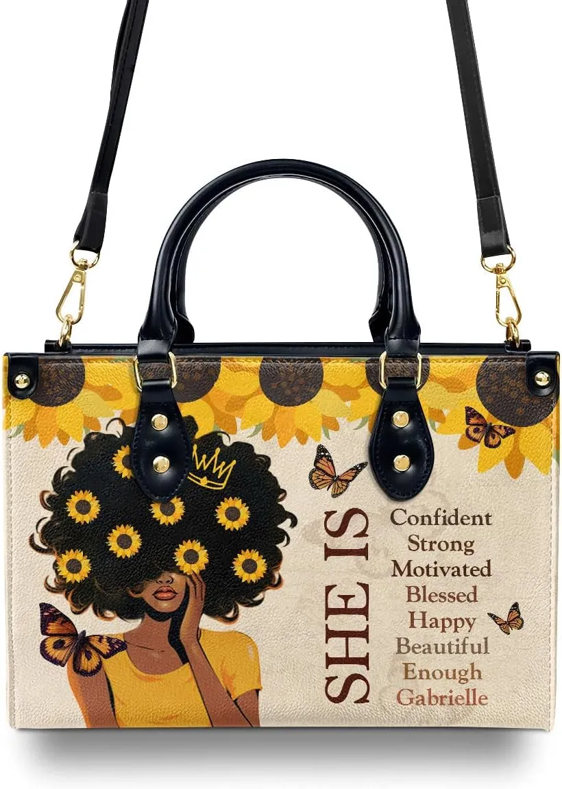 Personalized Leather Handbag For African American - Christmas Gifts For Women For Black Women